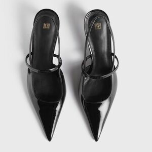 Toteme Sharp Slingback Pumps, 39, Black